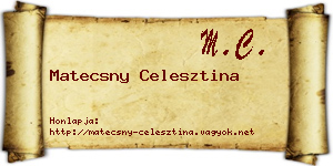 Matecsny Celesztina névjegykártya